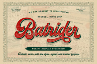 Discover the Charm of Batrider: A Playful Vintage Font for Creative Projects